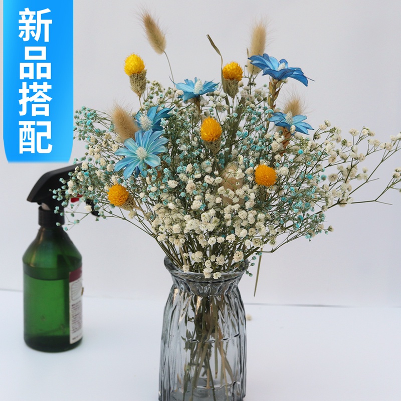 小清新满天星搭配干花花束ins网红摆件风干真花家居装饰摄影道.