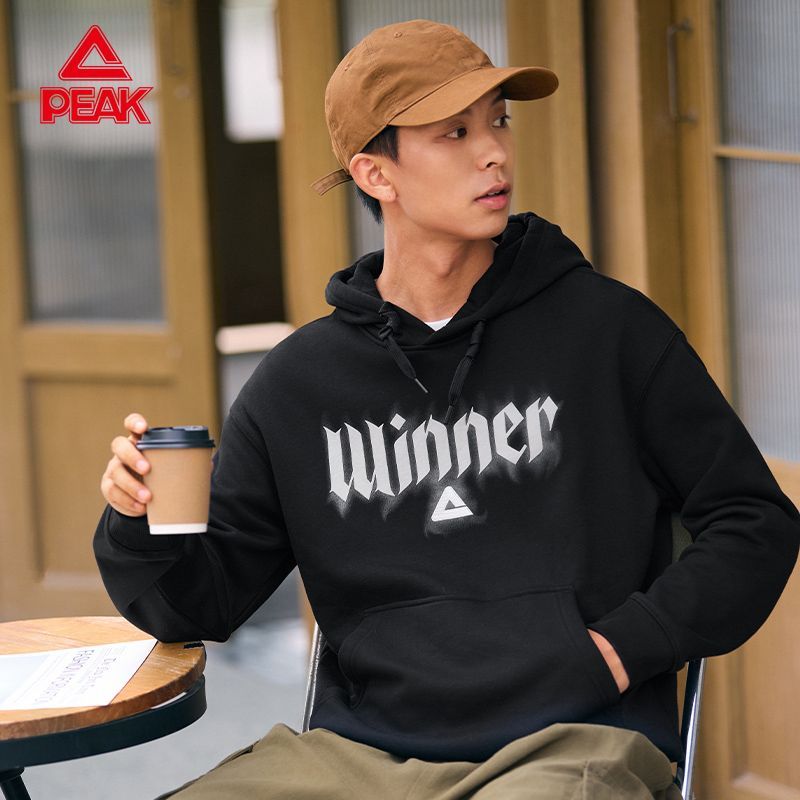 匹克篮球文化系列连帽加绒卫衣锁温科技秋新款套头衫上衣保暖男