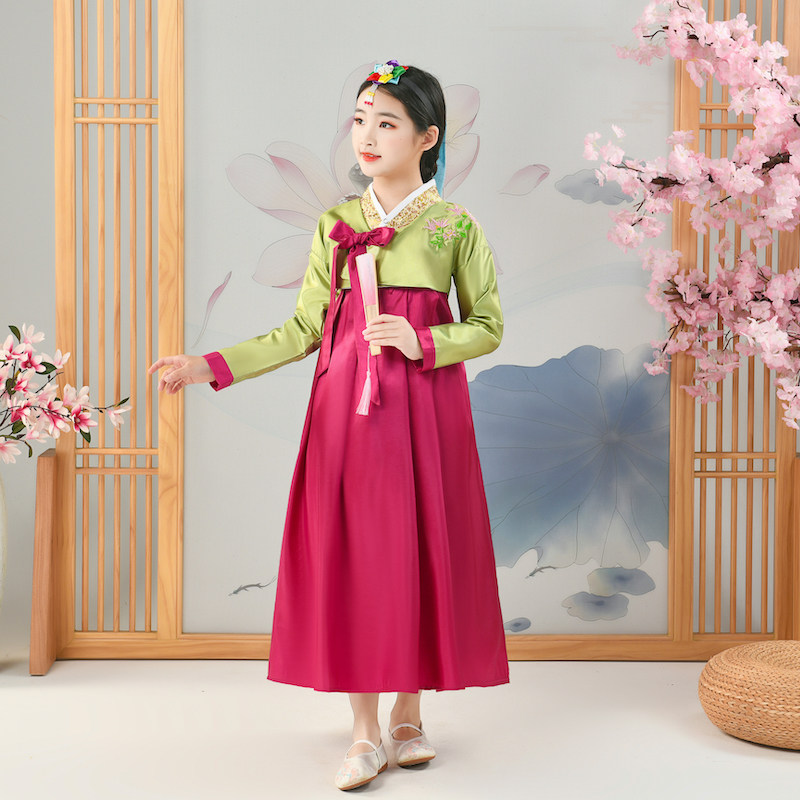 六一新款女童韩服少数民族朝鲜族民族服中小学大长今演出服摄影服
