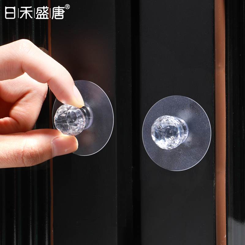推拉门免钉免打孔拉手玻璃橱柜门手柄衣柜自粘贴移门抽屉透明把手