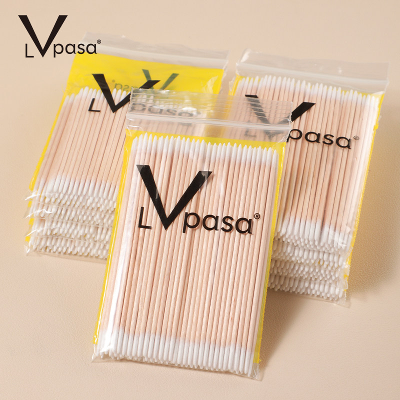 尖头棉签双头尖嘴极细小木棒美容化妆用眼线牙签棉棒修眉纹绣专用