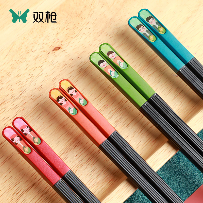 双枪耐高温儿童轻奢风合金筷子