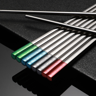 双枪316不锈钢筷子食品级家用防滑不发霉分餐快子一人一筷高档