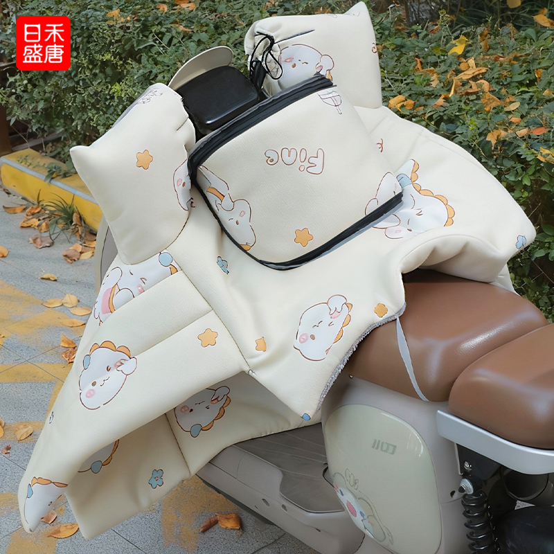 儿童亲子款斗篷电动车挡风被冬季加绒加厚防水电瓶2025新款防风罩