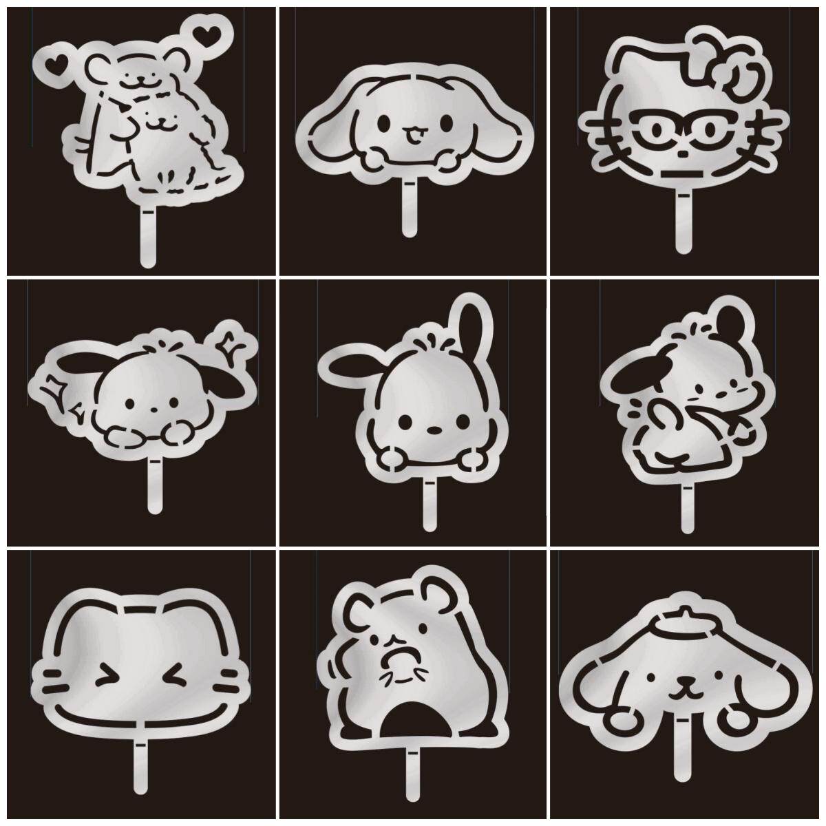 卡通帕恰不锈钢蛋糕线条狗点心撒粉印花模具kt咖啡烘焙撒粉糖粉筛