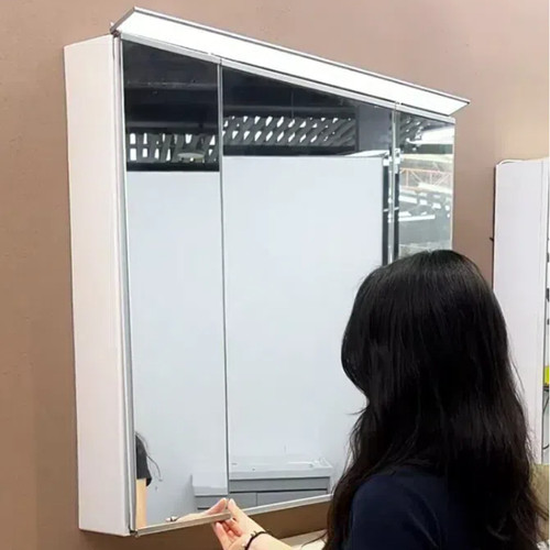 瑞美之作树脂智能镜柜日式三折镜