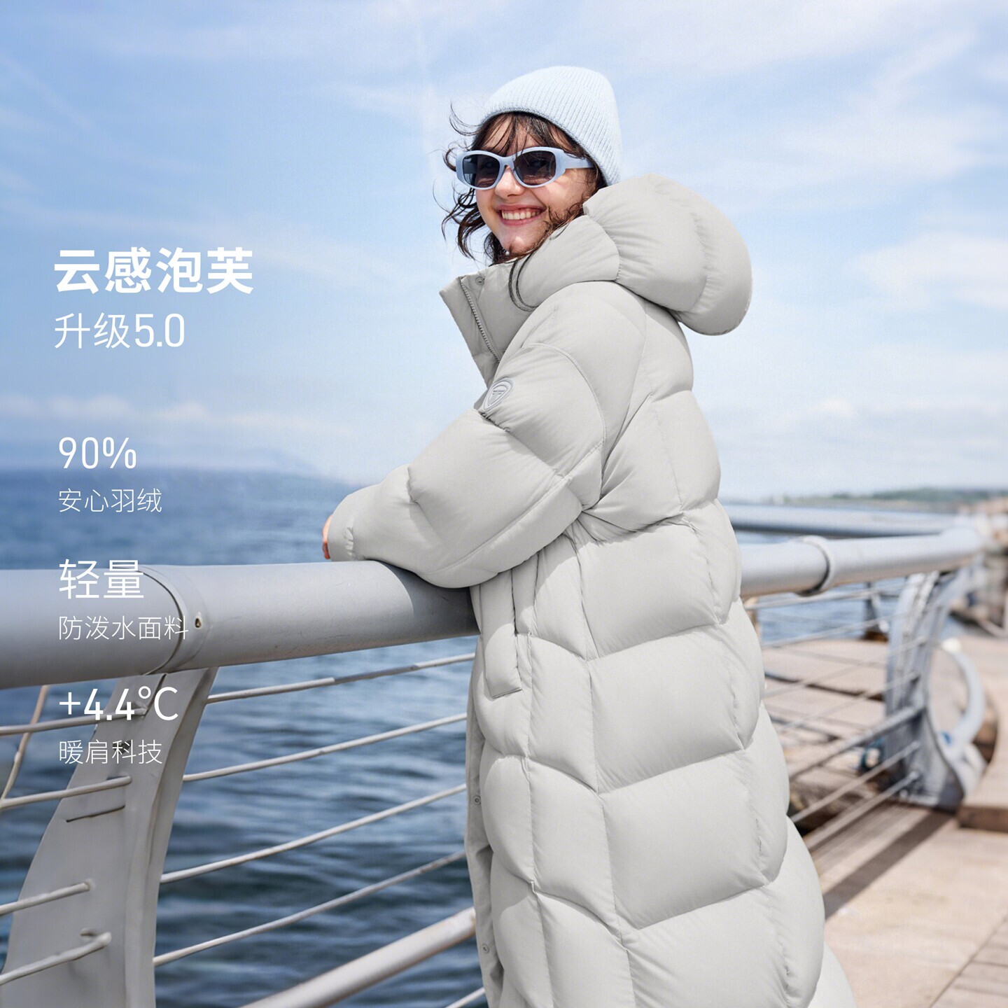坦博尔中长款女士羽绒服冬季加厚外套2026新款防水保暖连帽面包服