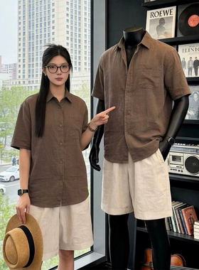 CHRISMA  KATCH薄款运动套装男夏季新款短袖衬衫短裤男士两件套潮