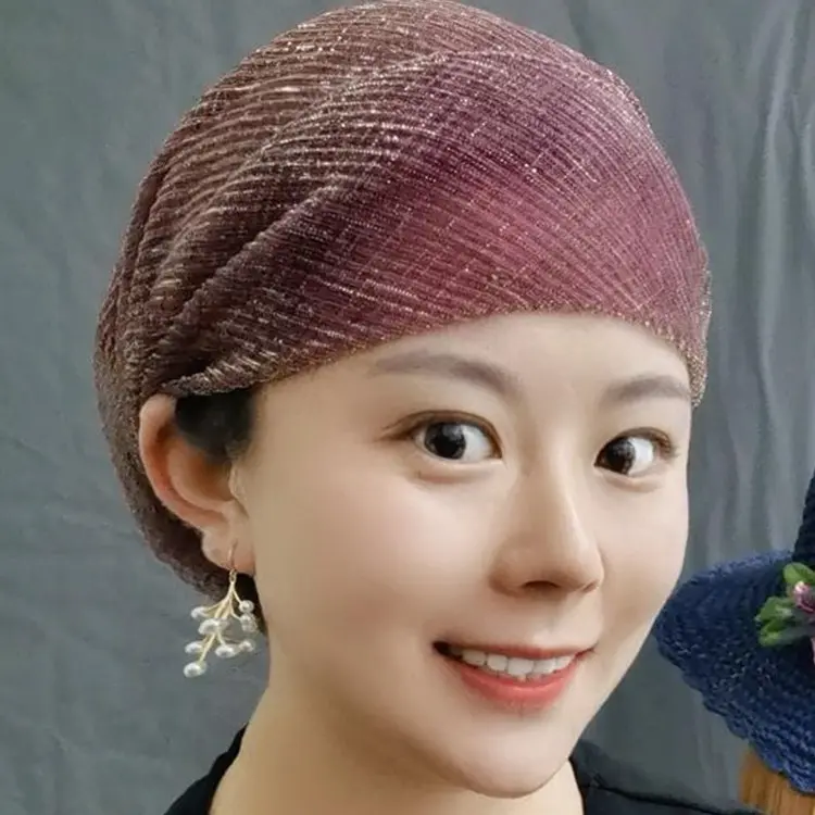 夏季薄款亮丝包头帽遮白发帽子女