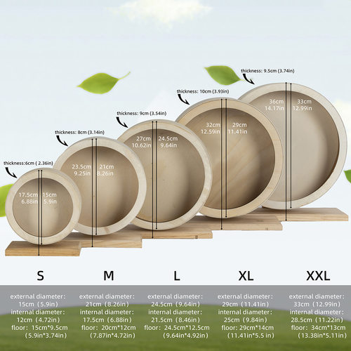 龙猫玩具木制静音跑轮小宠转轮