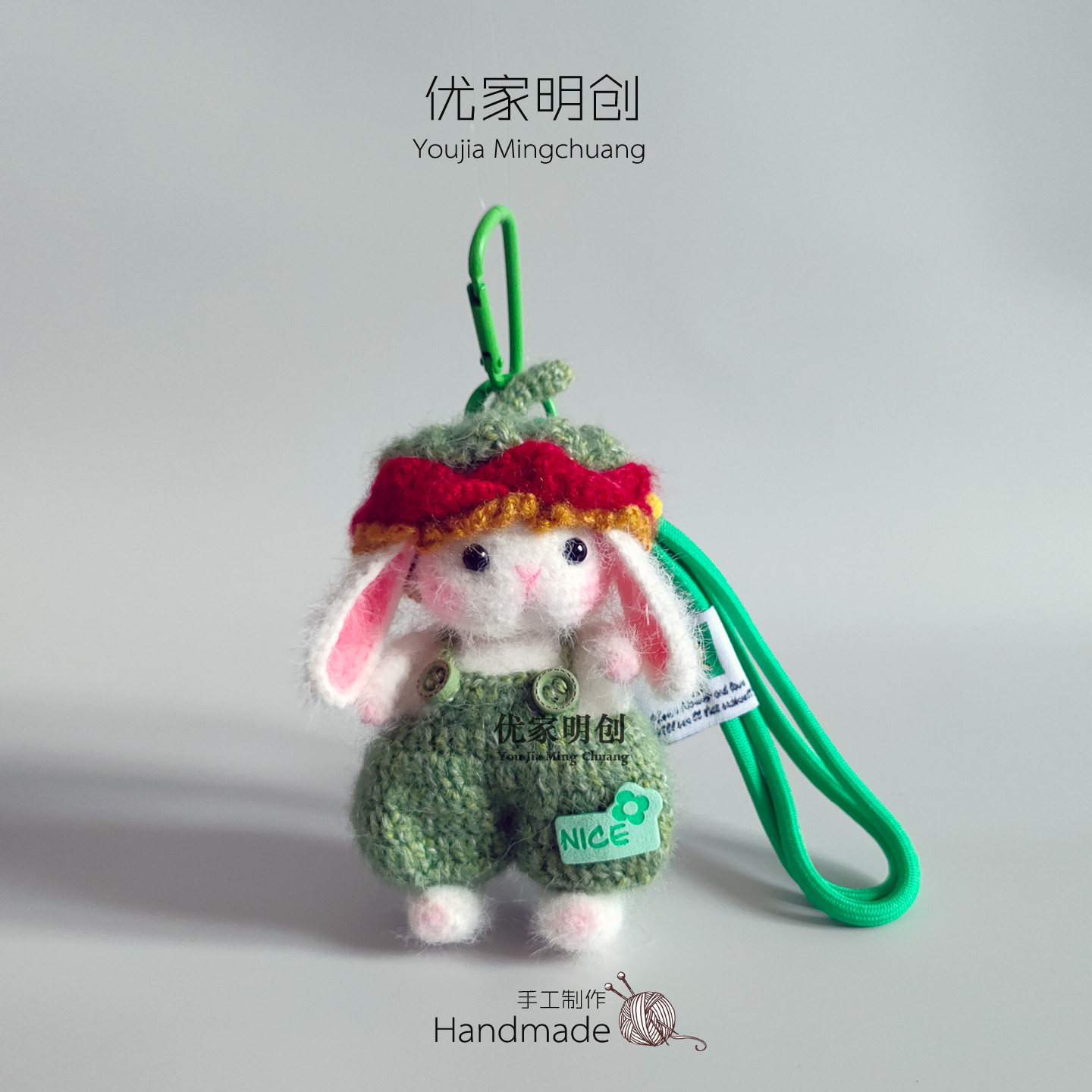 手工钩织玫瑰花糖糖兔创意礼物