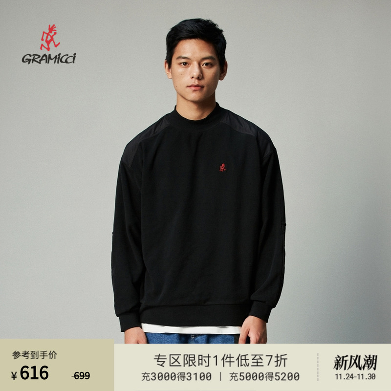 GRAMICCI小野人冬季情侣简约圆领摇粒绒针织套头衫卫衣上衣FCN23