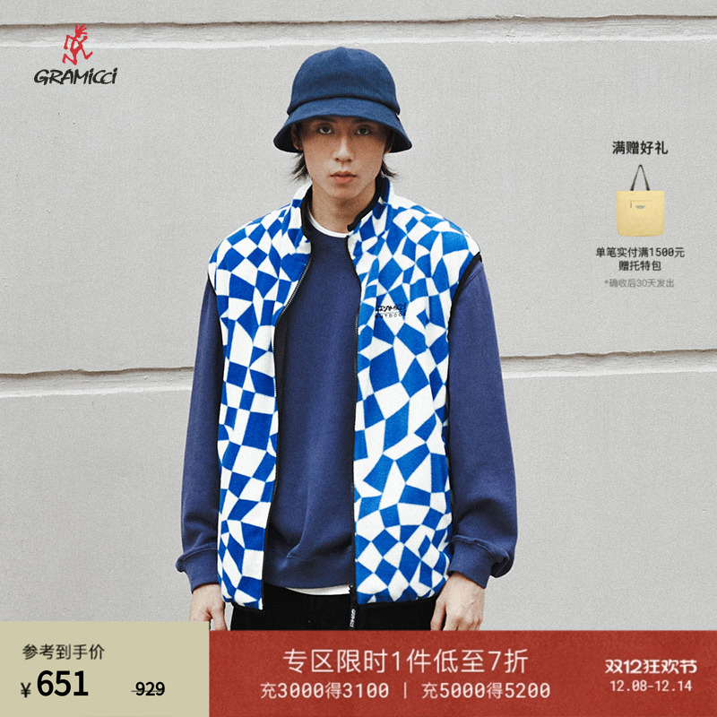 GRAMICCI小野人 男女同款两面穿情侣外套背心G2FU-J041