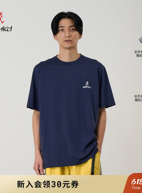 GRAMICCI小野人男女同款印花logo圆领抗皱短袖情侣T恤G4SU-T096