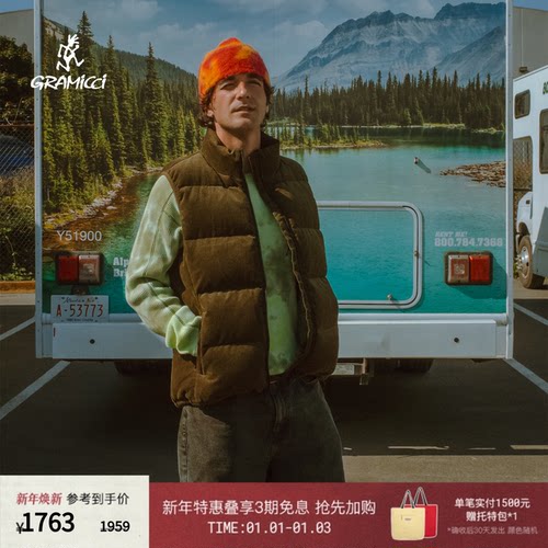 【MSC系列】GRAMICCI小野人冬季灯芯绒复古棉马甲外套G5FU-J006-D