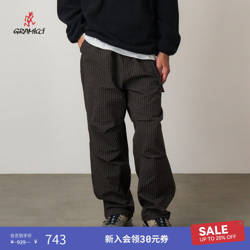【季末折扣】GRAMICCI小野人男女复古格纹宽松休闲长裤G5FM-P010