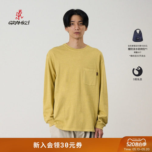 【26新款】GRAMICCI小野人男女款夏休闲纯棉长袖T恤G4FU-T093-PG