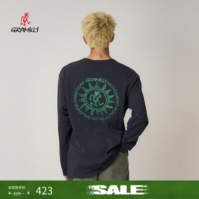 【季末折扣】GRAMICCI小野人男女图案印花休闲长袖T恤G5FU-T087