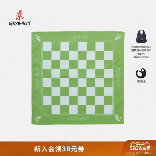 小野人户外棋盘图案手帕头巾