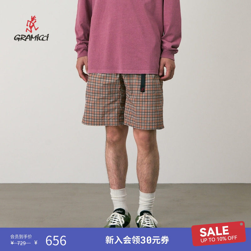 【季末折扣】GRAMICCI小野人尼龙户外防晒格纹休闲裤子G6SM-P042