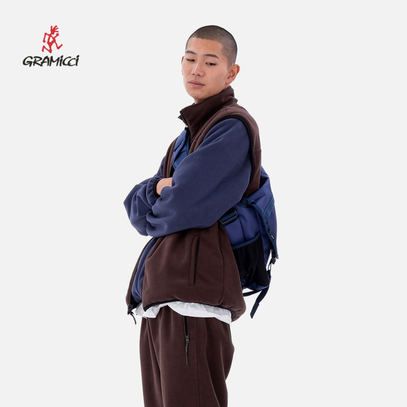 GRAMICCI小野人冬季男女情侣款保暖休闲抓绒两面穿外套G5FU-J004