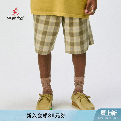 【26新款】GRAMICCI小野人男女复古暗影格纹休闲短裤子G6SU-P021