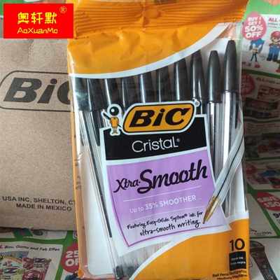 Bic Cristal 比克圆珠笔水晶原子笔1.0mm 10/12支 黑/蓝/红/绿