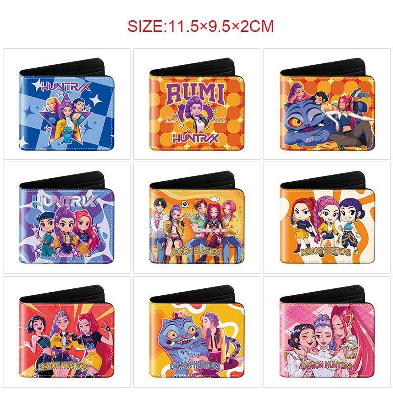 2026跨境外贸kpop猎魔女团电影周边pu皮革二折短款钱包儿童零钱包,模玩/动漫/周边/娃圈三坑/桌游,动漫背包/钱包/箱包,淘宝优惠券,粉丝福利购,淘宝优惠卷