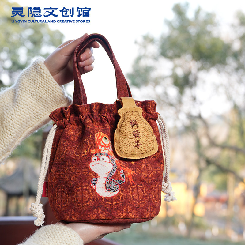 灵隐钱袋子中国风复古单肩斜挎水桶包女生手提福袋送闺蜜礼物百搭,箱包皮具/热销女包/男包,水桶包,淘宝优惠券,粉丝福利购,淘宝优惠卷
