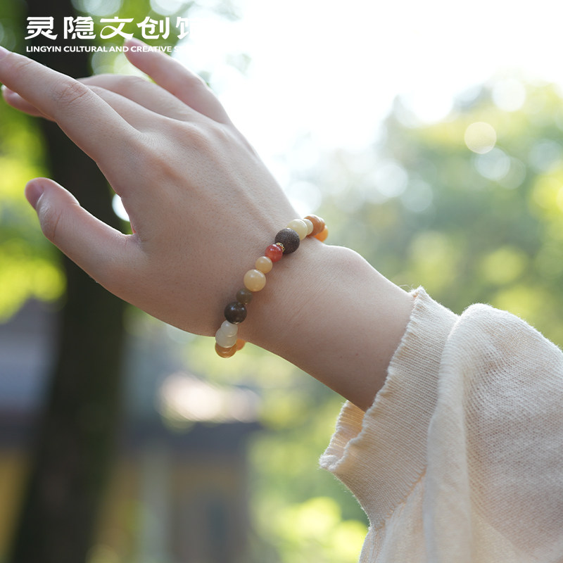 灵隐风化菩提多宝手链男女款非遗合香珠菩提手串饰品景区伴手礼物