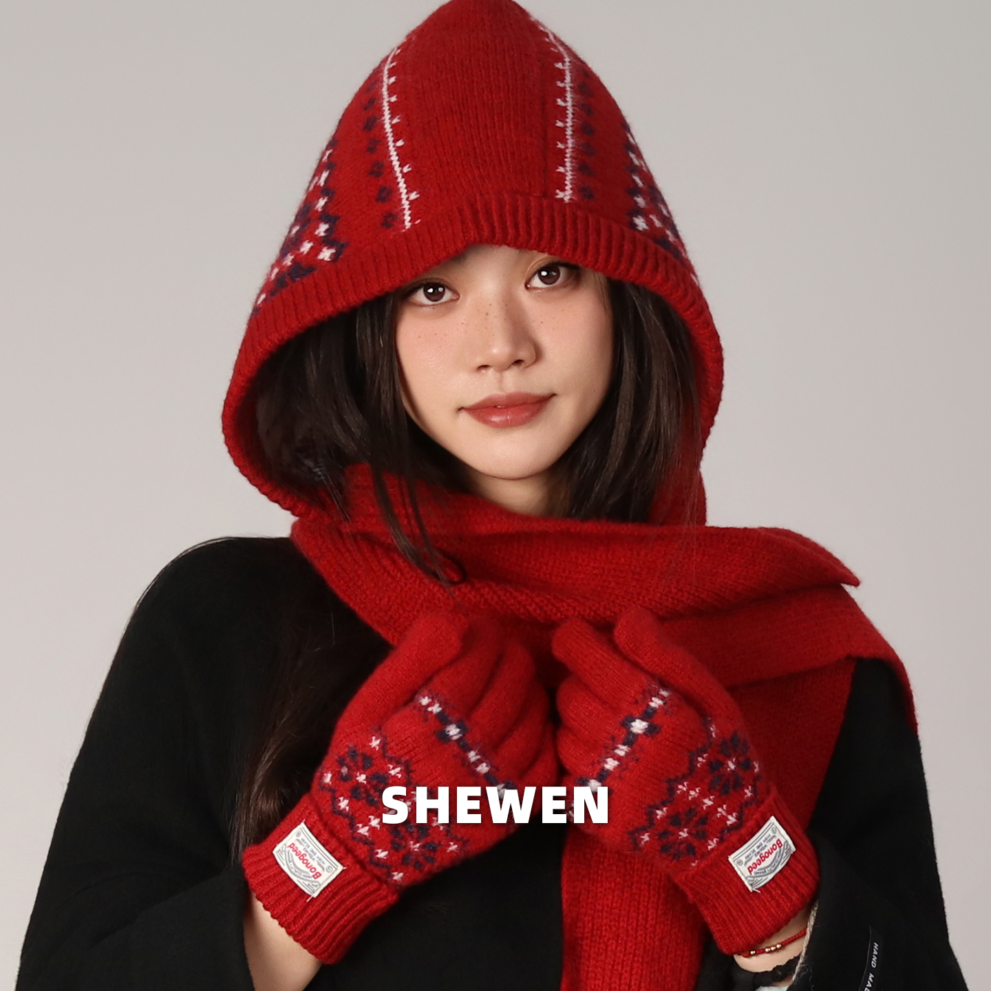 红色费尔岛巴拉克拉法帽女