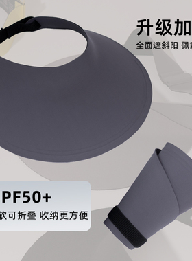 2026升级大帽檐遮阳防晒一体帽无痕空顶帽跑步帽子骑车防风太阳帽