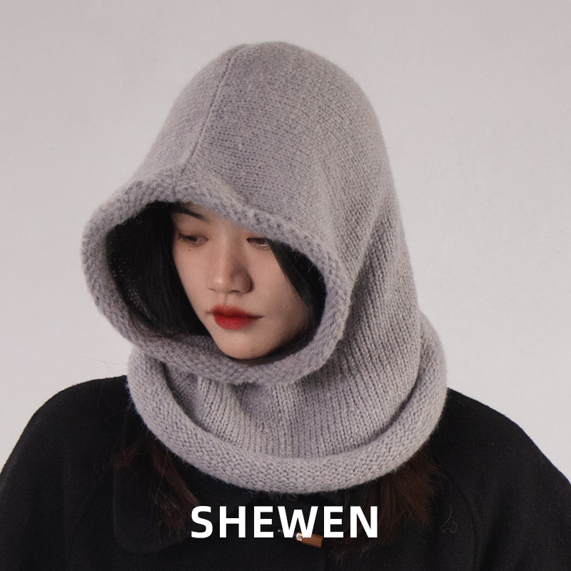 卷边巴拉克拉法帽大头围显脸小