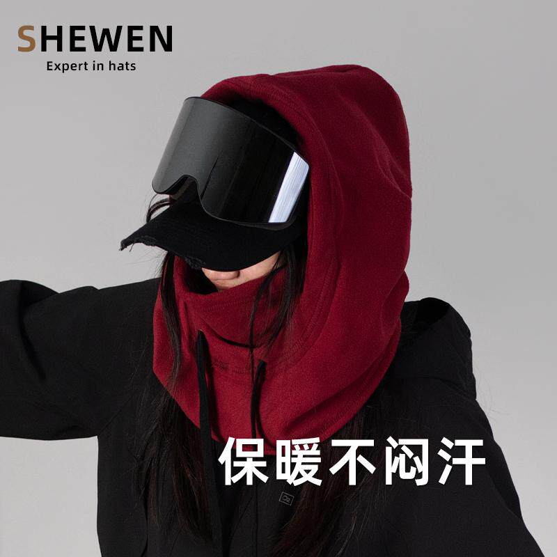 滑雪套头帽连帽一体帽子图片
