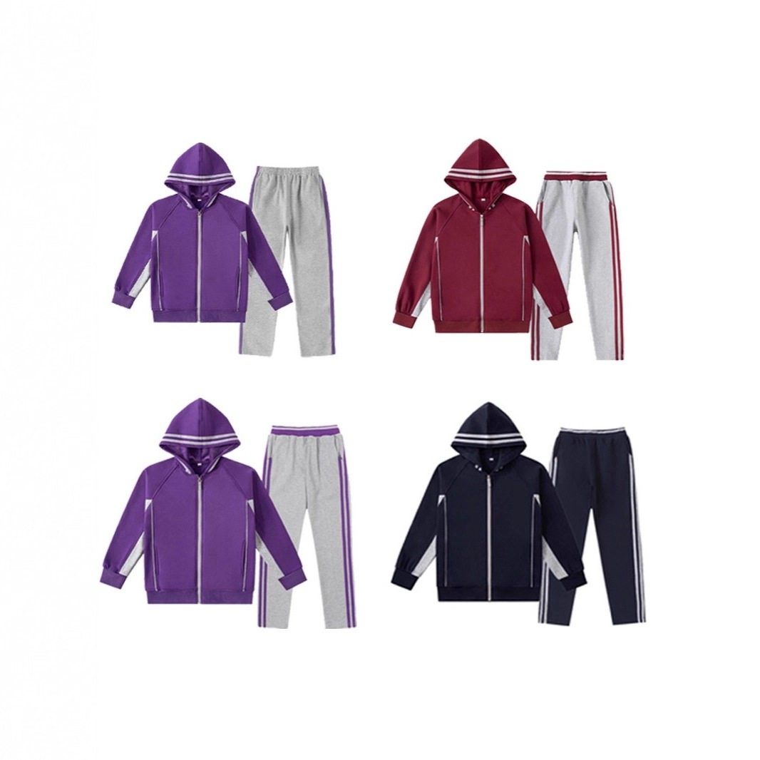 中小学生校服棒球服套装运动服男女童春秋湖蓝枣红色上衣长裤班服