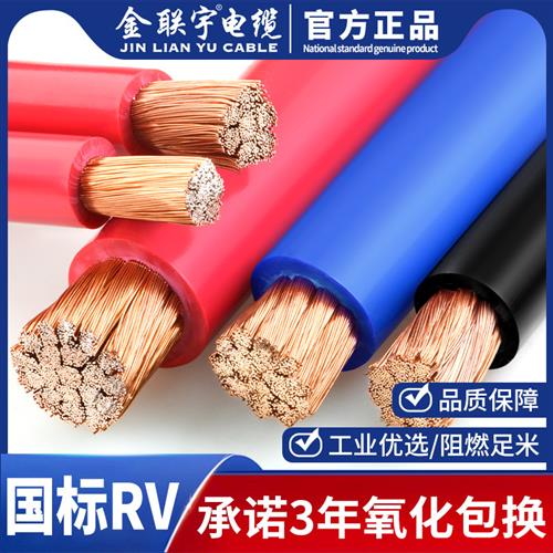 国标纯铜RV电线10 16 25 35 50 70 95平方多股细丝铜芯软线