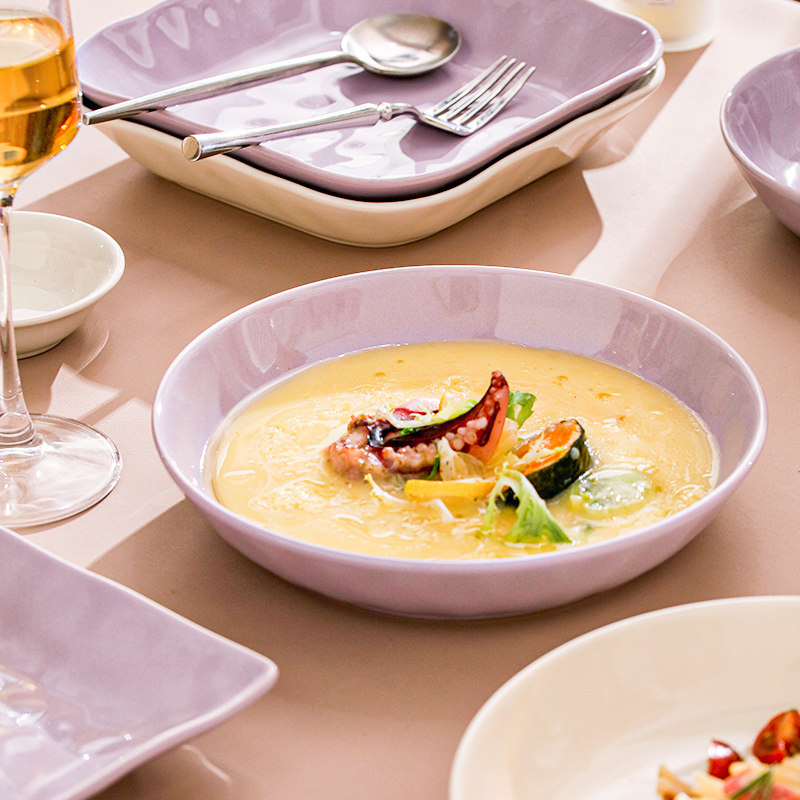 奶油风盘子菜盘家用深盘菜碟陶瓷碗盘套装高级感轻奢碟子餐盘餐具,餐饮具,盘,淘宝优惠券,粉丝福利购,淘宝优惠卷