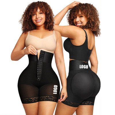 跨境新款大码塑身裤高腰收腹提臀裤裆部拉链美体束腰裤buttlifter