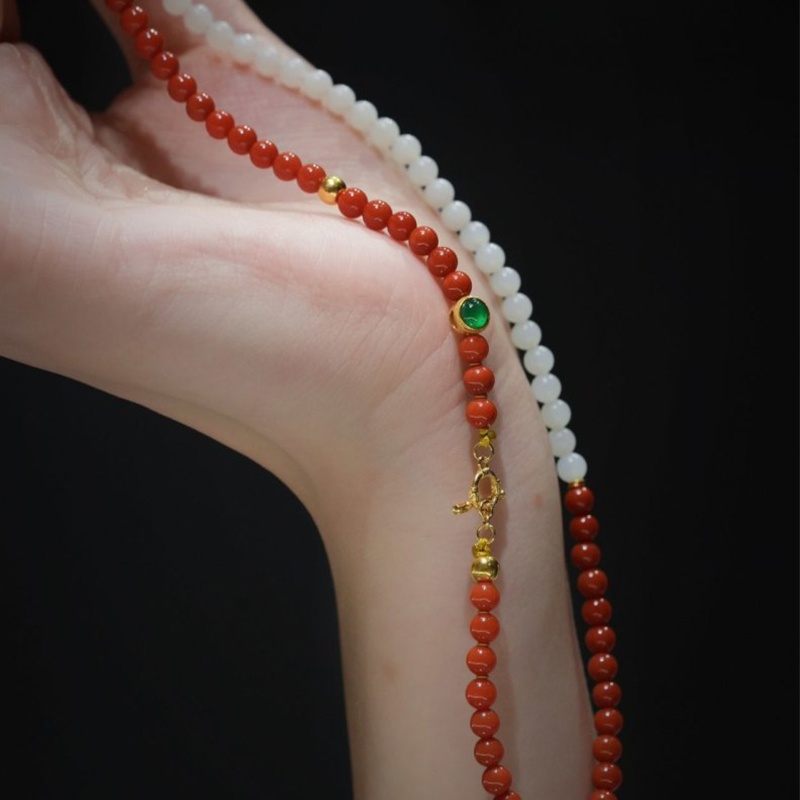 翡翠手串羊脂白玉南红多圈手串