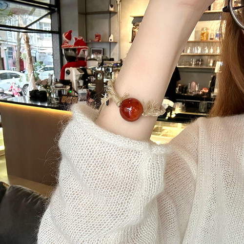 天然南红玛瑙手链小众设计可调节