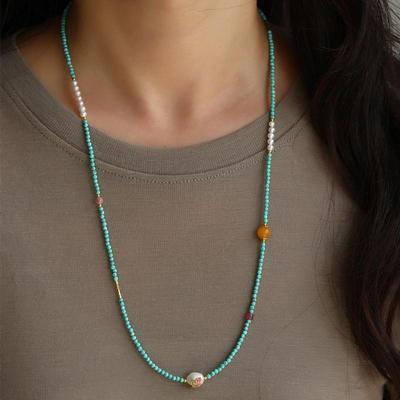 新中式原矿绿松石毛衣链项链手链