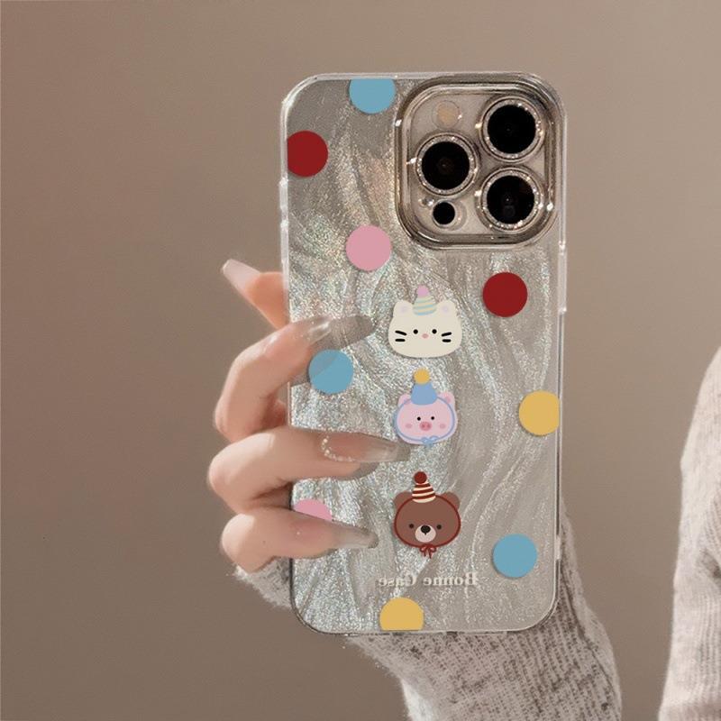 动物彩点适用于苹果16手机15壳14保护iPhone13套12硅胶全包11pr保护套外壳防摔卡通男女全包网红新款