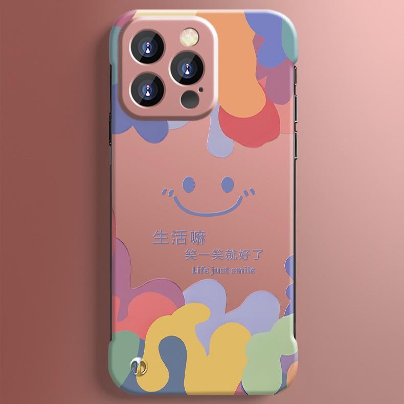 生活笑脸适用于苹果16promax新款PC无边框15手机壳14pro卡通13保护套外壳防摔卡通男女新款全包小众