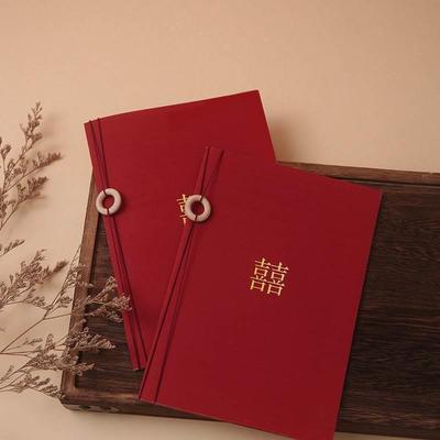 新款证婚人致辞本夹婚礼发言卡结婚誓言本卡稿父母红色致词手卡主