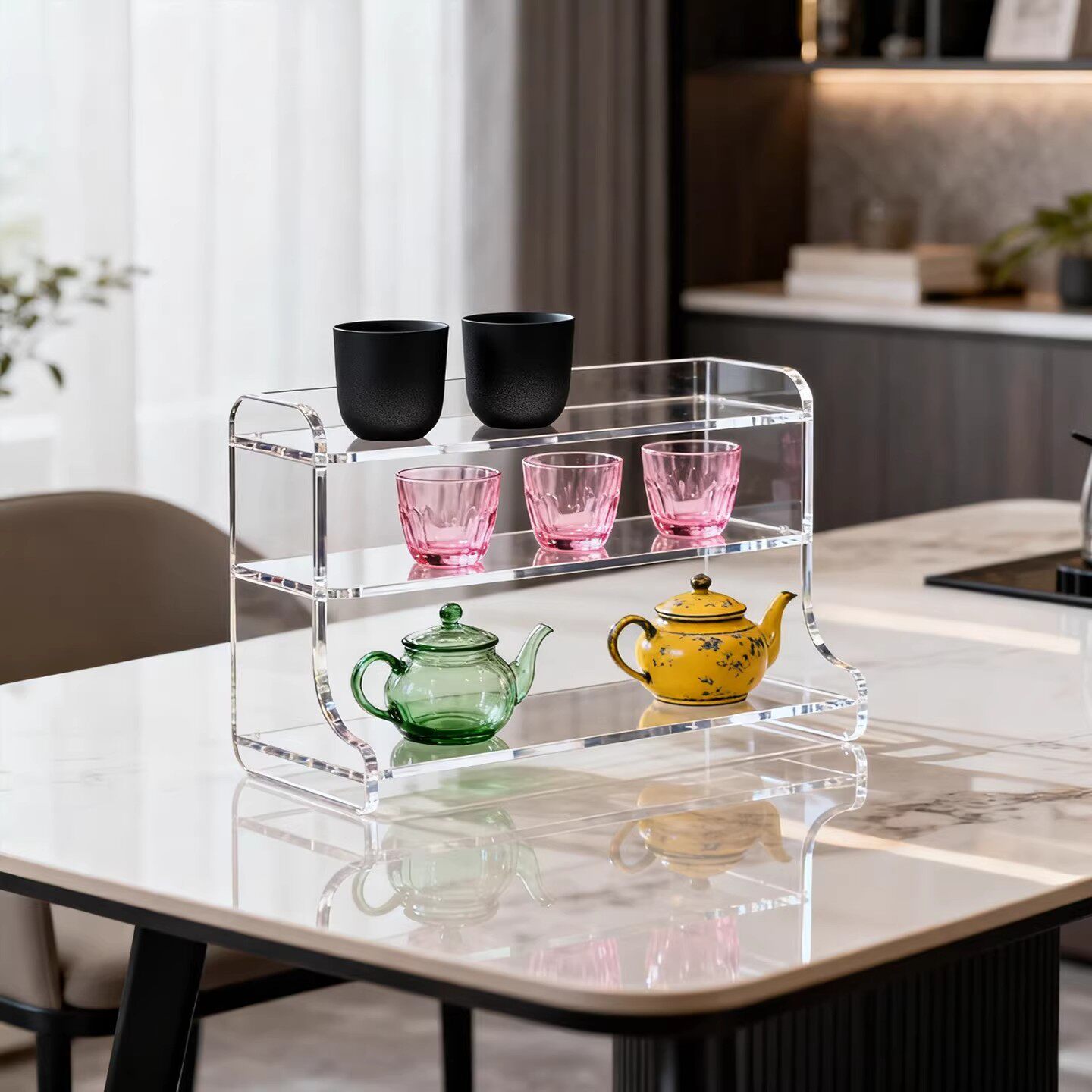 亚克力透明茶具收纳架多层置物架