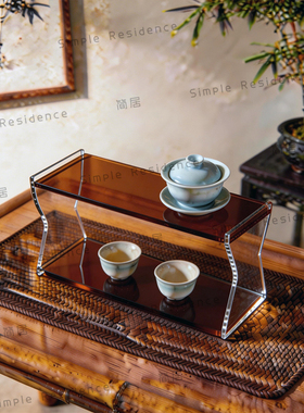 亚克力博古架桌面展示收纳架茶具收纳置物架轻奢风多宝格展示柜