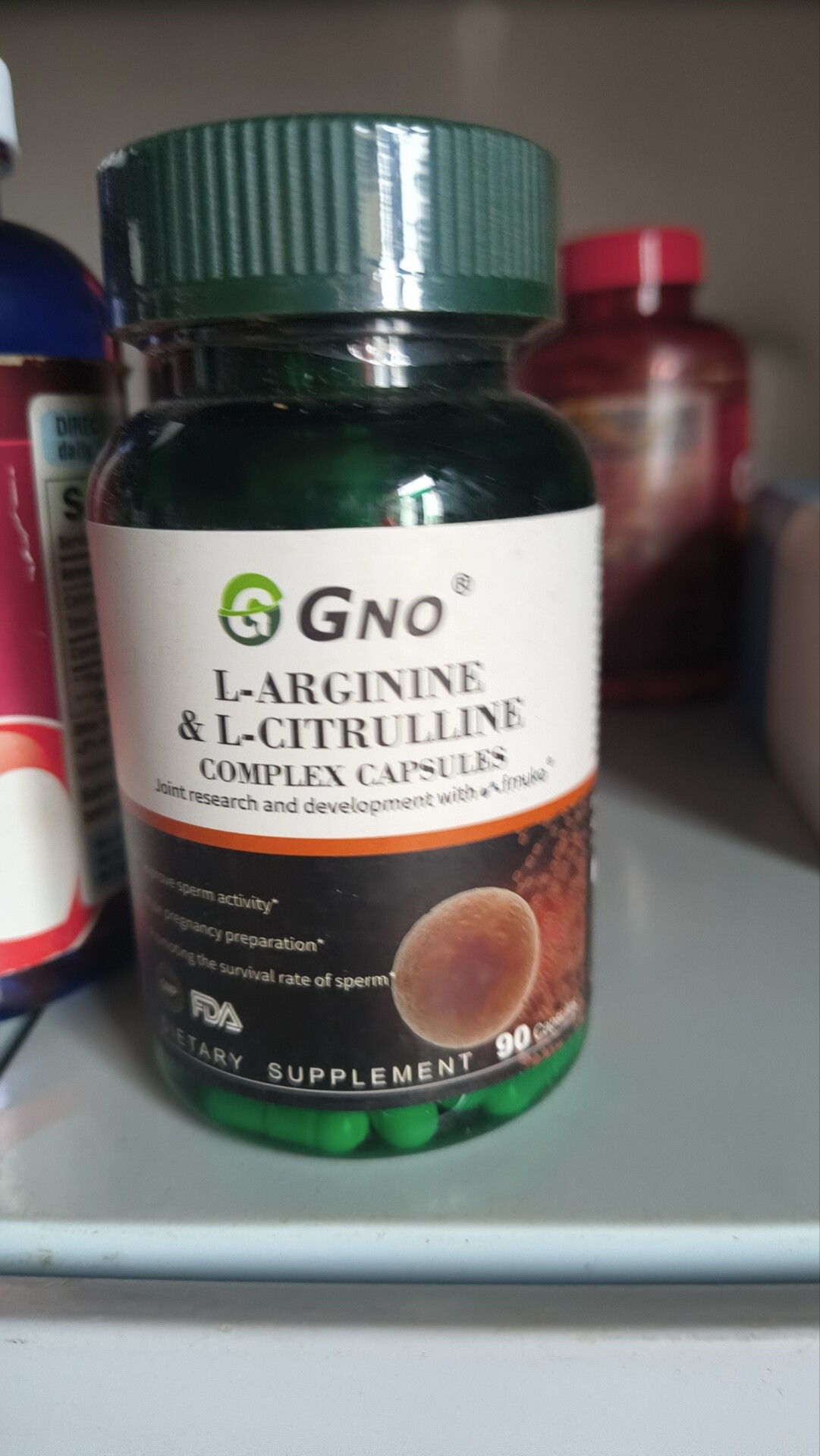 GNO进口精氨酸瓜氨酸胶囊提升精力活力质量男性备孕健身叶酸促睾