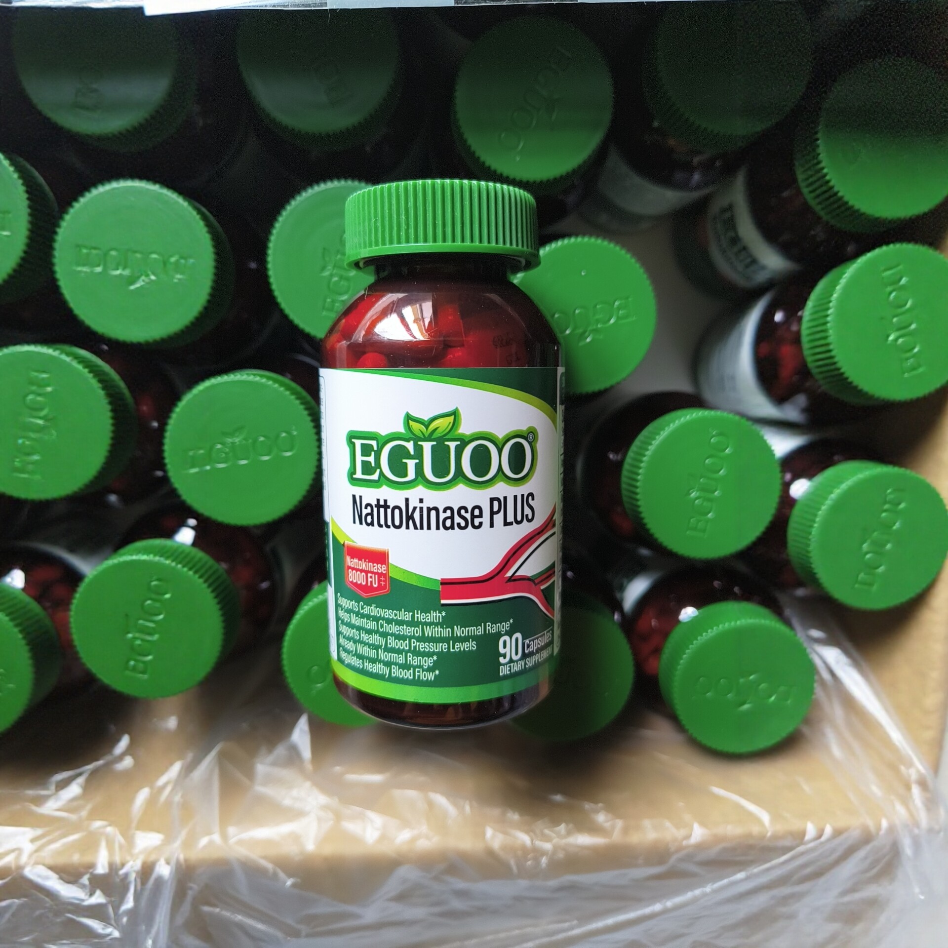 90粒美国进口EGUOO高活性纳豆激酶中老年心血脑辅酶Q10疏通养