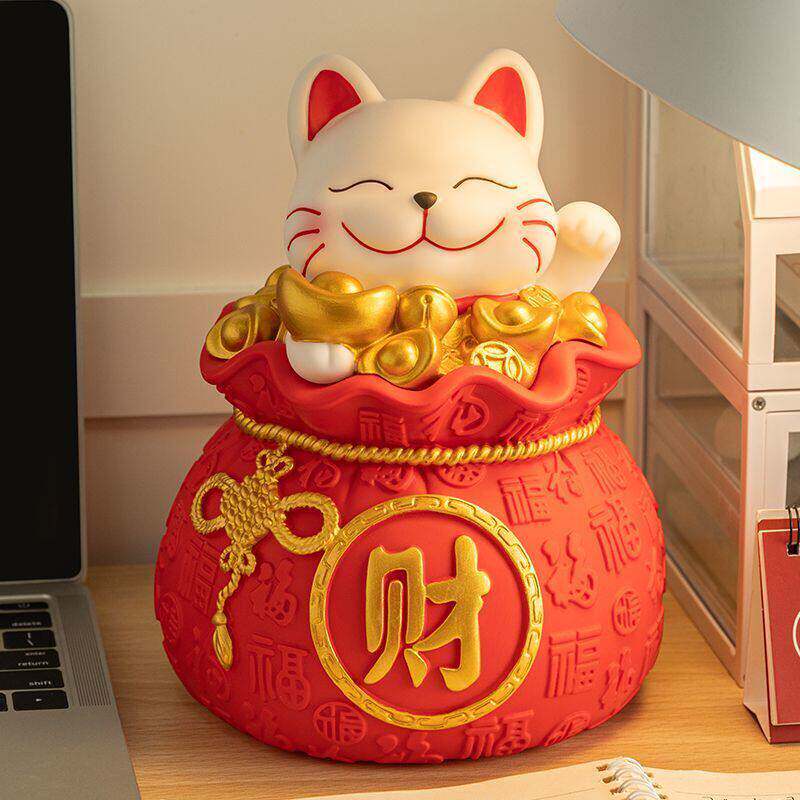 招财猫防摔存钱罐大人用成年人可存可取免砸款大容量储蓄罐摆件