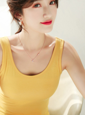 纯棉吊带背心女夏外穿白色无袖美背运动打底内搭夏季薄款黑色上衣